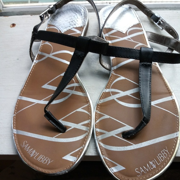 Sam & Libby Shoes - Sam & Libby Black Flat Sandals sz 8 1/2